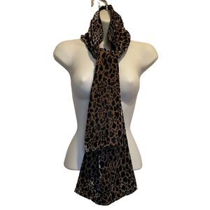 Banjara Velvet Leopard Animal Print Silk Rayon Scarf